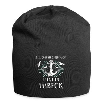 Lübeck Sprüche Hansestadt Luebeck - Jersey-Beanie - Schwarz - Vorne