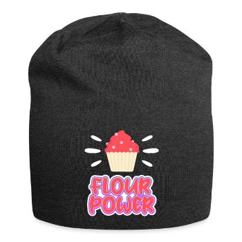 Flour Power – Cake Flour Soft Wheat Flour Cupcake - Jersey Beanie - charcoal grey - Front
