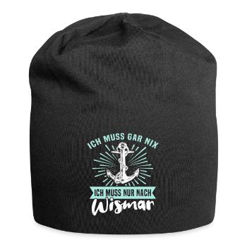 Wismar Ostsee Urlaub - Jersey-Beanie - Schwarz - Vorne