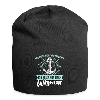 Wismar Urlaub Ostsee - Jersey-Beanie - Schwarz - Vorne