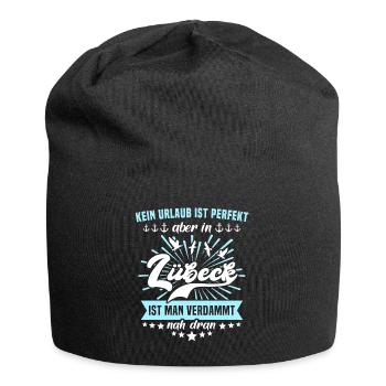 Lübeck Ostsee Sprüche Lübecker - Jersey-Beanie - Schwarz - Vorne