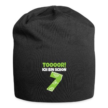 Fussballspieler Kindergeburtstag 7 Jahre - Jersey-Beanie - Schwarz - Vorne