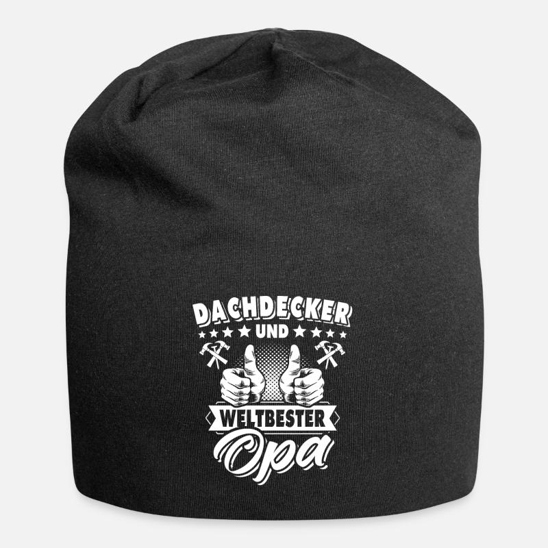 Opa Dachdecker Grossvater Dachdecken - Jersey-Beanie - Schwarz