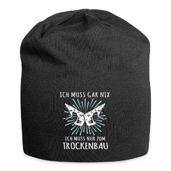 Trockenbauer Sprüche Trockenbau - Jersey-Beanie - Schwarz - Vorne