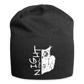 Nachteule - Jersey-Beanie - Schwarz - Vorne