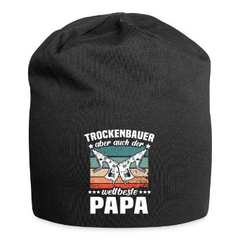 Trockenbauer Papa Trockenbaumonteur Papas - Jersey-Beanie - Schwarz - Vorne