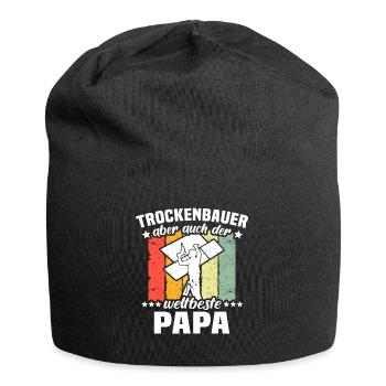 Trockenbauer Papa Trockenbaumonteur Papas - Jersey-Beanie - Schwarz - Vorne