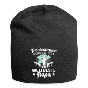 Trockenbauer Papa Trockenbaumonteur Papas - Jersey-Beanie - Schwarz - Vorne