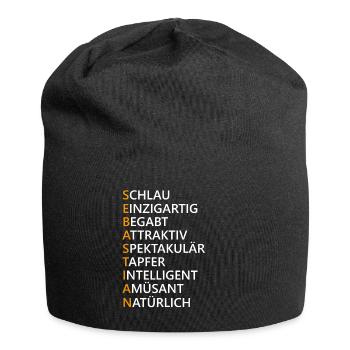 Sebastian Name Geschenk - Jersey-Beanie - Schwarz - Vorne