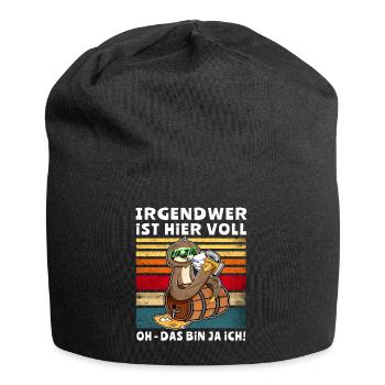 Bier Voll Sein Faultier Trinksprüche - Jersey-Beanie - Schwarz - Vorne
