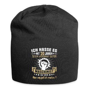 Maschinist 20. Geburtstag 20 Jahre Feuerwehr - Jersey-Beanie - Schwarz - Vorne