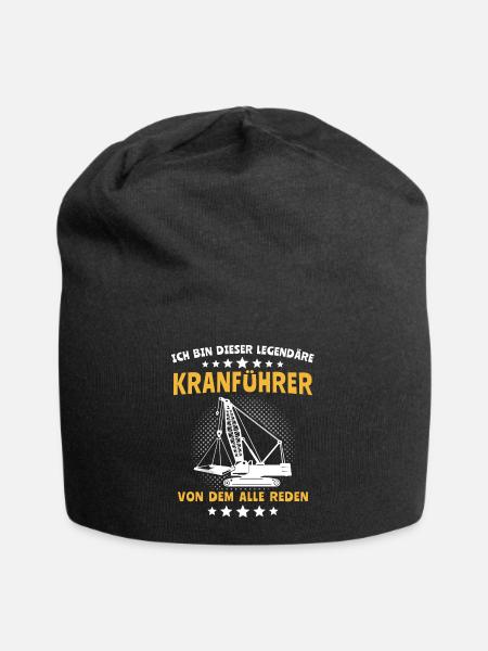 Kranführer Sprüche Kran Kranfahrer - Jersey-Beanie - Schwarz