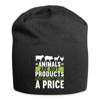 Vegan Vegetarier - Jersey-Beanie - Schwarz - Vorne