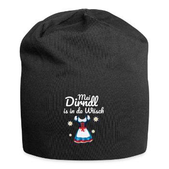 Dirndl Tracht | Mei Dirndl is in da - Jersey-Beanie - Schwarz - Vorne