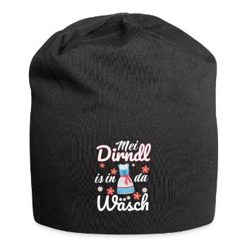 Dirndl Tracht | Mei Dirndl is in da - Jersey-Beanie - Schwarz - Vorne