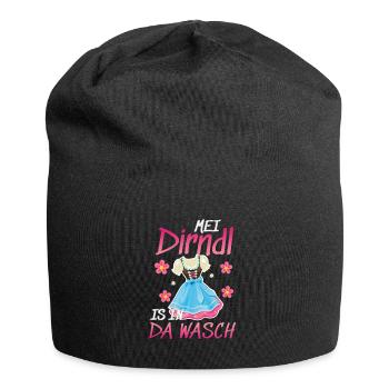 Dirndl Tracht | Mei Dirndl is in da - Jersey-Beanie - Schwarz - Vorne