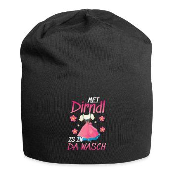 - Mei Dirndl is in da Wäsch -Dirndl - Jersey-Beanie - Schwarz - Vorne