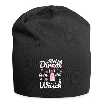 - Mei Dirndl is in da Wäsch -Dirndl - Jersey-Beanie - Schwarz - Vorne