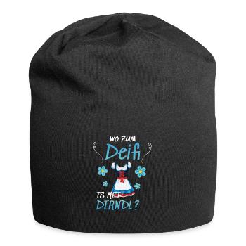Damen Dirndl Trachtenshirt für - Jersey-Beanie - Schwarz - Vorne