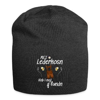 Trachtenshirt Herren Lederhosen - Jersey-Beanie - Anthrazit - Vorne