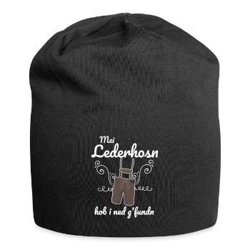 Trachtenshirt Herren Lederhosen - Jersey-Beanie - Schwarz - Vorne