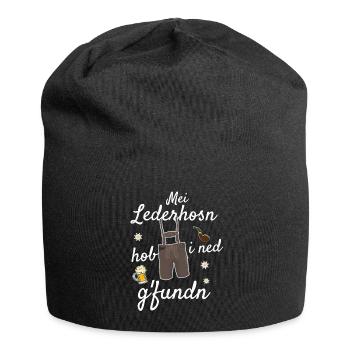 Trachtenshirt Herren Lederhosen - Jersey-Beanie - Schwarz - Vorne