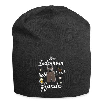 Trachtenshirt Herren Lederhosen - Jersey-Beanie - Anthrazit - Vorne