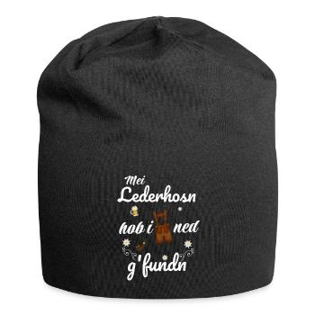 Trachtenshirt Herren Lederhosen - Jersey-Beanie - Schwarz - Vorne