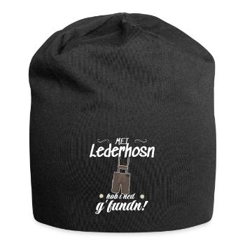 Trachtenshirt Herren Lederhosen - Jersey-Beanie - Schwarz - Vorne