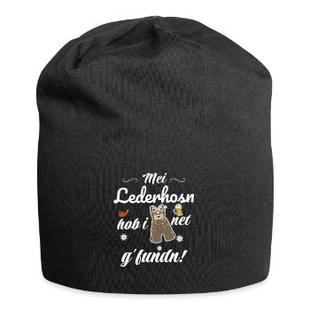Trachtenshirt Herren Lederhosen - Jersey-Beanie - Schwarz - Vorne