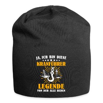 Kranführer Kran Kranfahrer Legende Kranfahren - Jersey-Beanie - Schwarz - Vorne