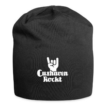Cuxhaven Sprüche Cuxhavener Souvenir - Jersey-Beanie - Schwarz - Vorne