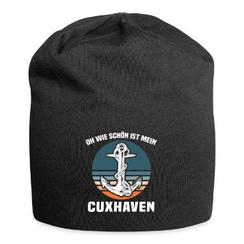 Cuxhaven Sprüche Cuxhavener Souvenir - Jersey-Beanie - Schwarz - Vorne
