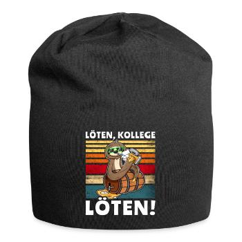 Bier Saufen Faultier Saufsprüche - Jersey-Beanie - Schwarz - Vorne