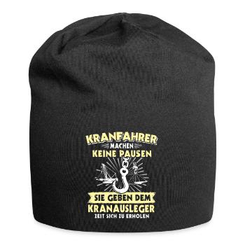 Kranführer Kran Sprüche Kranfahrer - Jersey-Beanie - Schwarz - Vorne