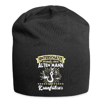 Kranführer Kran Sprüche Kranfahrer - Jersey-Beanie - Schwarz - Vorne