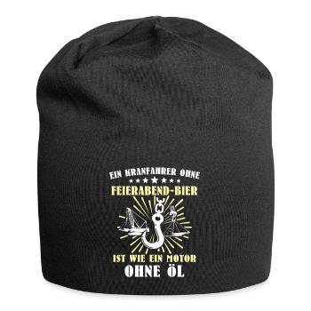 Kranführer Kran Bier Kranfahrer - Jersey-Beanie - Schwarz - Vorne