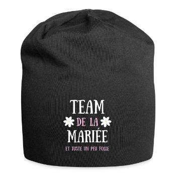 team de la mariée humour mariage femme evjf cadeau - Bonnet en jersey - noir - Devant