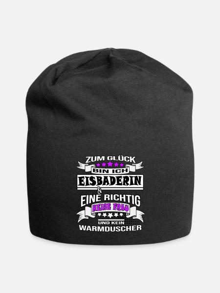 eisbaderin winterbaderi kälteresistent icebathgirl - Jersey-Beanie - Schwarz