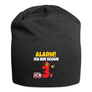 Kindergeburtstag 3 Jährige Feuerwehr Auto - Jersey-Beanie - Schwarz - Vorne