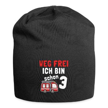 Kindergeburtstag 3 Jährige Feuerwehr Auto - Jersey-Beanie - Schwarz - Vorne