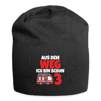 Kindergeburtstag 3 Jährige Feuerwehr Auto - Jersey-Beanie - Schwarz - Vorne