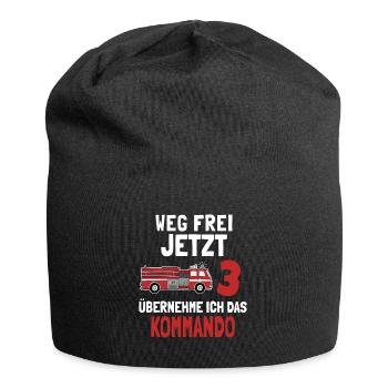 Kindergeburtstag 3 Jährige Feuerwehr Auto - Jersey-Beanie - Schwarz - Vorne