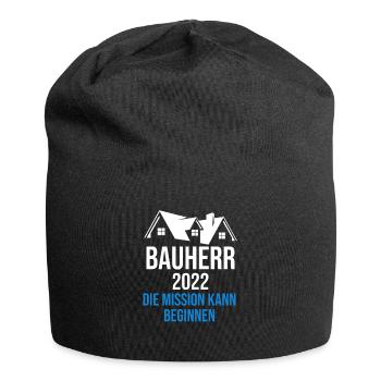 Bauherr Hausbau Eigenheim Richtfest 2022 - Jersey-Beanie - Schwarz - Vorne