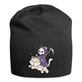 Halloween Katze Hexe - Jersey-Beanie - Schwarz - Vorne