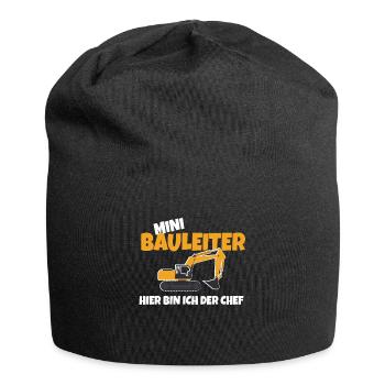 Kinder Bauleiter Bauarbeiter - Bauherr - Jersey-Beanie - Schwarz - Vorne