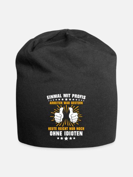 Profis Arbeiten Handwerker - Jersey-Beanie - Schwarz