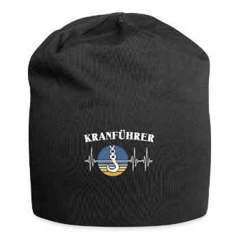 Kranführer EKG Kranfahrer Herzlinie - Jersey-Beanie - Schwarz - Vorne