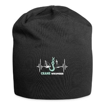 Kranführer EKG Kranfahrer Herzlinie - Jersey-Beanie - Schwarz - Vorne