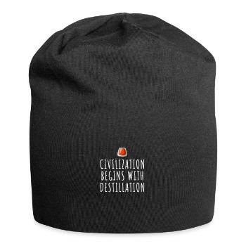 Spruch Whisky Civillisation begins with - Jersey-Beanie - Schwarz - Vorne